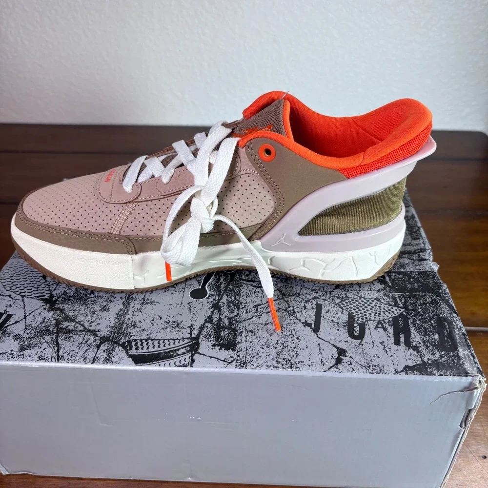 Jordan Day1 E.O. GS 6Y Dark Driftwood Orange EasyOn Sneakers FQ1306-200 NEW